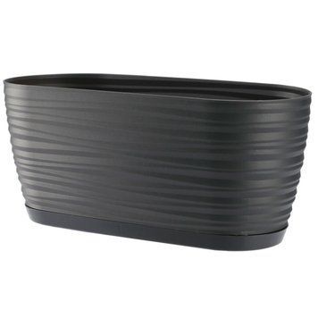 Горщик для квітів FormPlastic Sahara mini oval 2,7 л антрацитовий Form-Plastic 3110-014 фото
