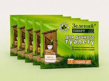 Засіб для дачних туалетів "Зелений пакет" 5шт. х 30 гр. Доктор Робик 30dr фото