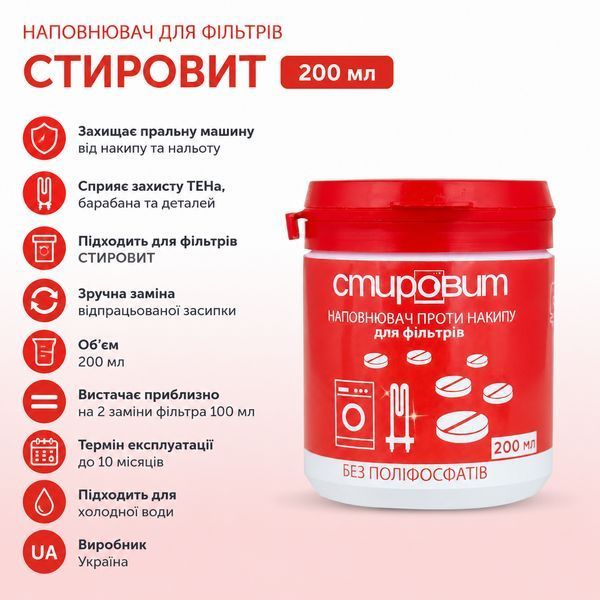 Наповнювач для фільтрів СТИРОВИТ (200 мл) sl0051 фото
