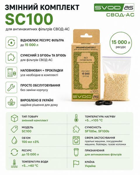 Змінний комплект SC100 для антинакипних фільтрів СВОД-АС sl0005 фото