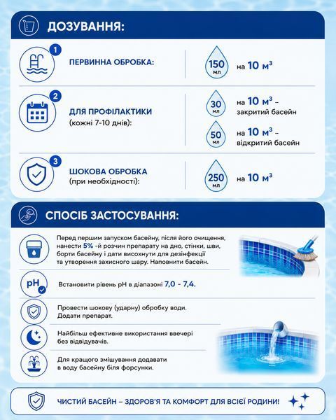 Средство против водных растений в бассейне Algaecide, 1 л Silver Life sl3022 фото